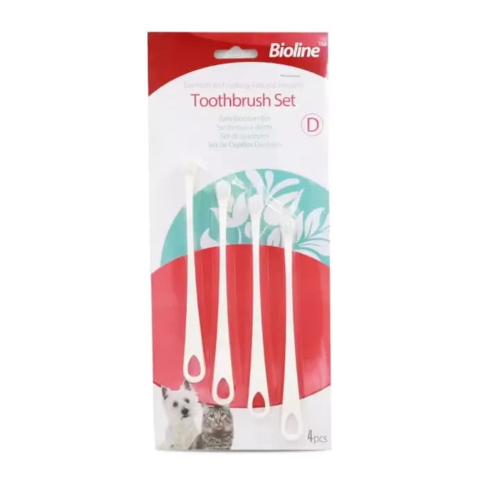Bioline Toothbrush Set For Cats & Puppy 4 Pcs - image 1